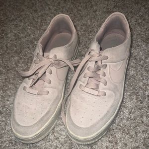 NIKE - pink suede air force ones